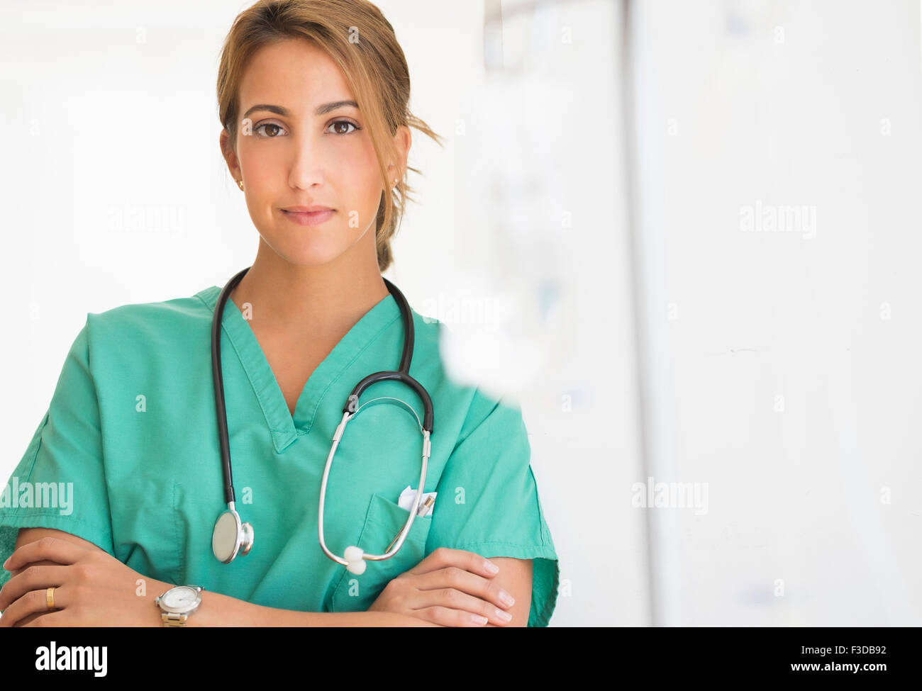 Young female doctor in hospital Stock Photo