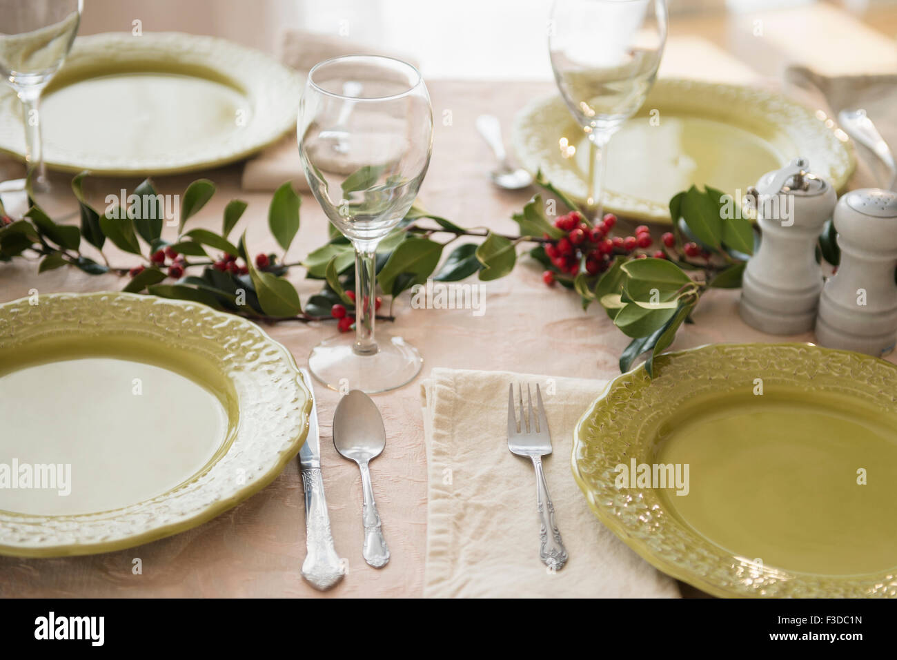 View of festive table Stock Photo