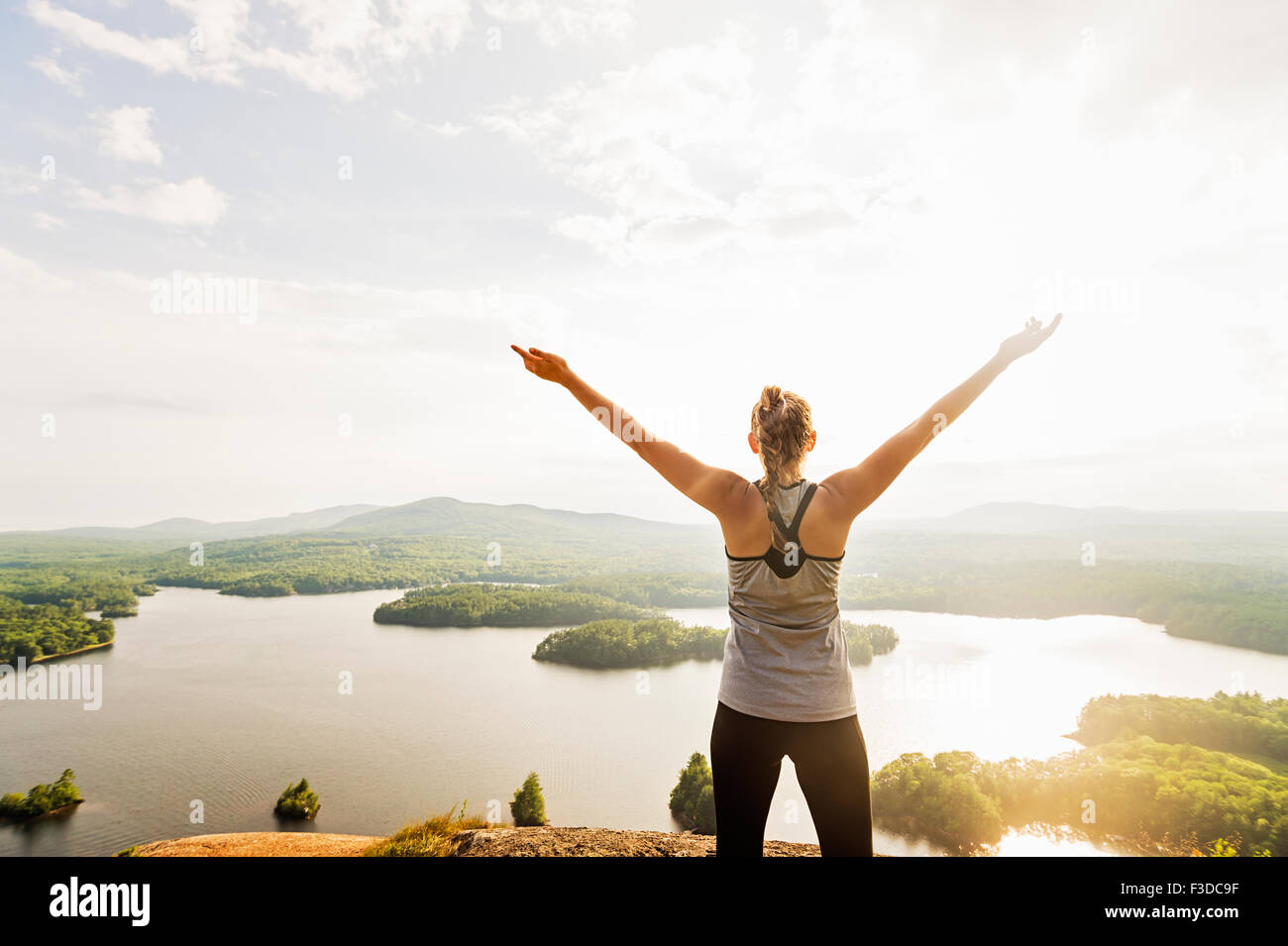 Person standing on top of mountain hi-res stock photography and images ...