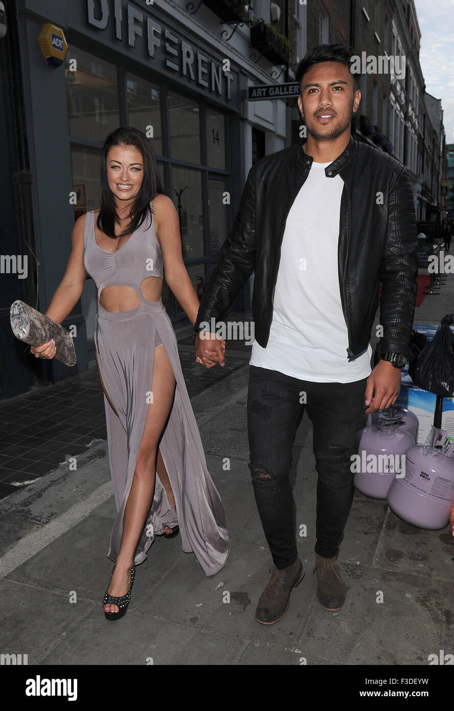 Celebrities leaving Elysee restaurant Featuring: Jess Impiazzi, Denny
