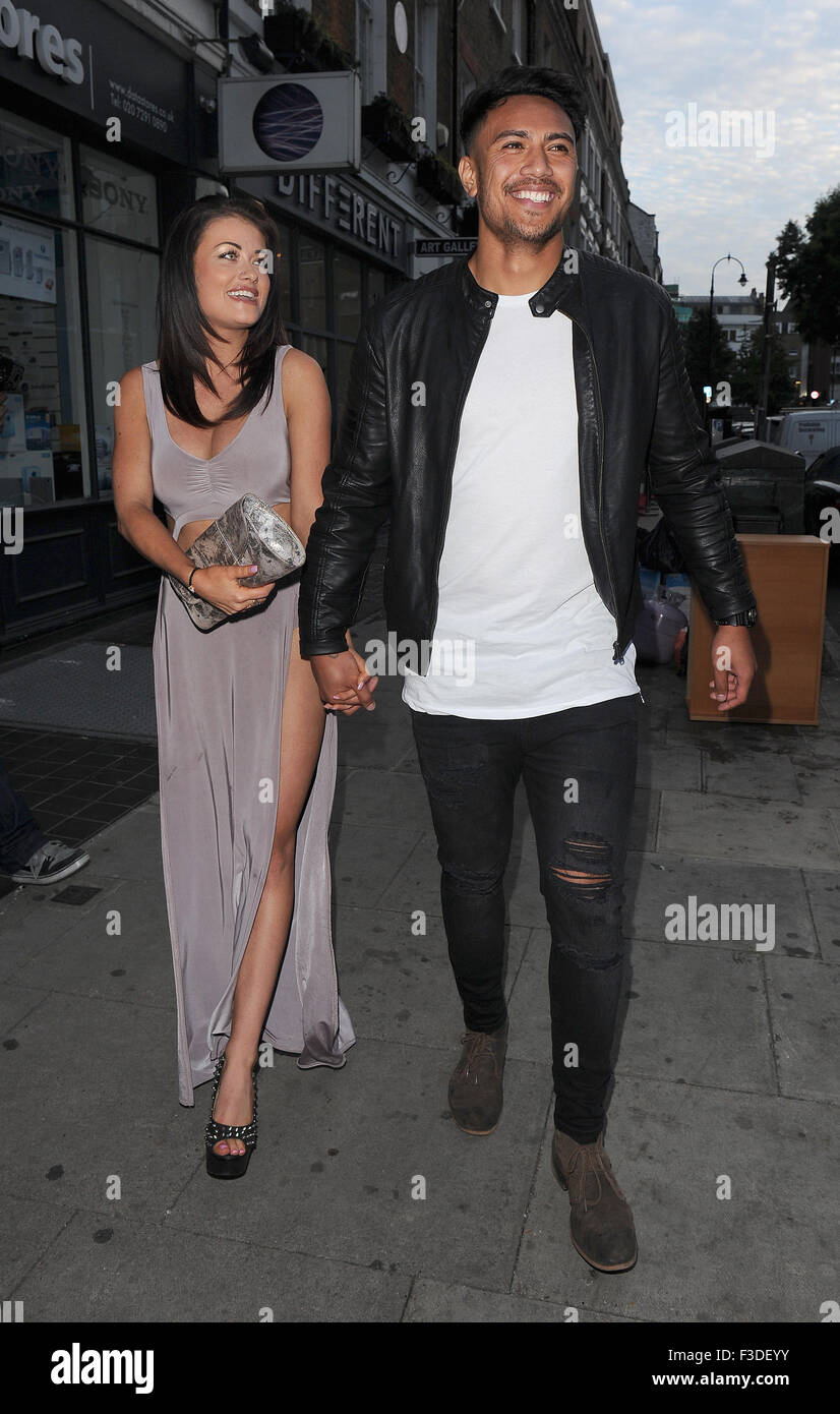 Celebrities leaving Elysee restaurant Featuring: Jess Impiazzi, Denny
