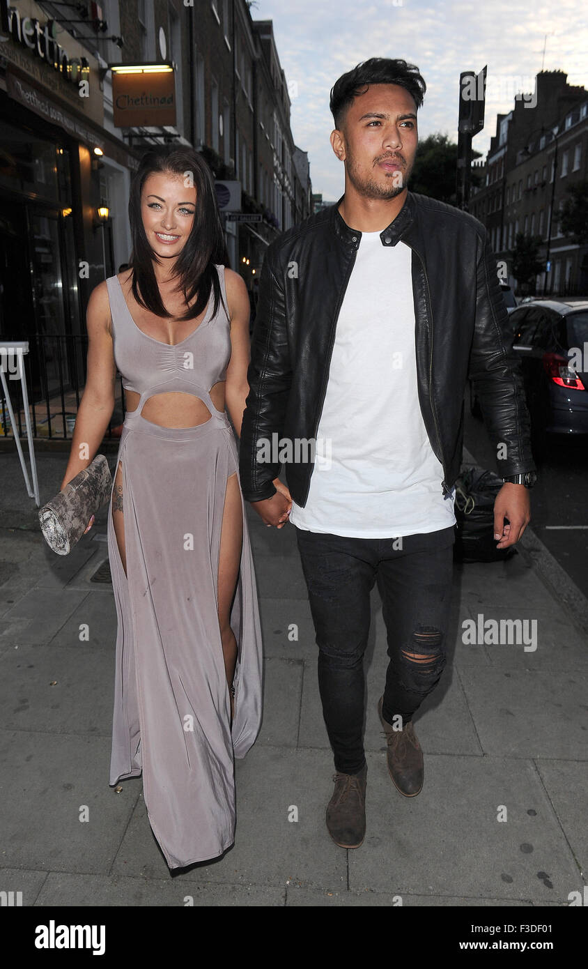 Celebrities leaving Elysee restaurant Featuring: Jess Impiazzi, Denny