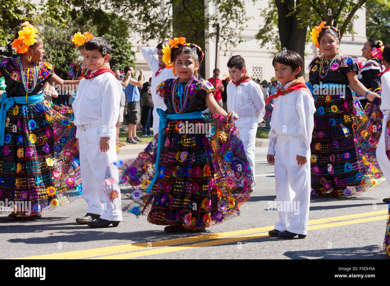 Mexican children hat dancers in traditional costume - USA Stock Photo