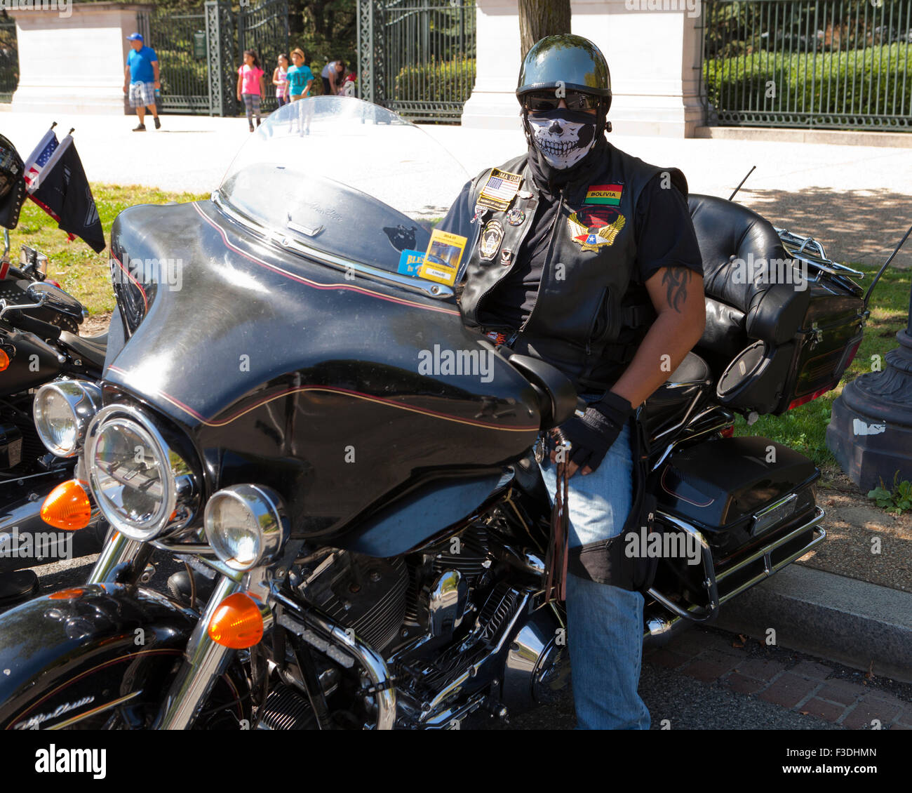 Harley Davidson motorcycle rider USA Stock Photo Alamy