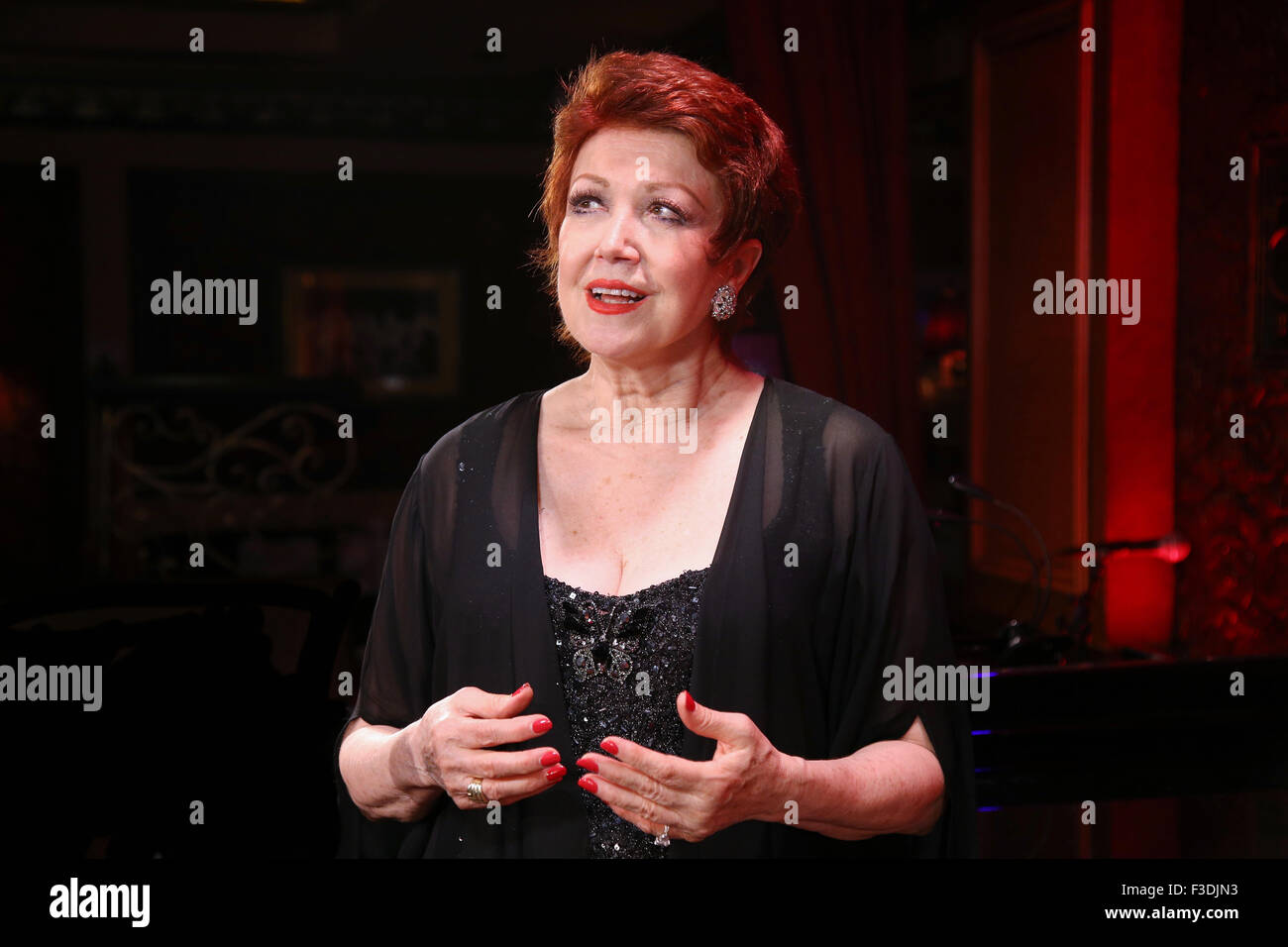 A preview of upcoming concerts at 54 Below  Featuring: Donna McKechnie Where: New York, United States When: 04 Aug 2015 Stock Photo