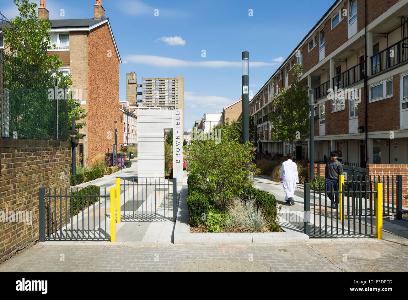View of landscape architecture on the Brownfield Estate. Brownfield