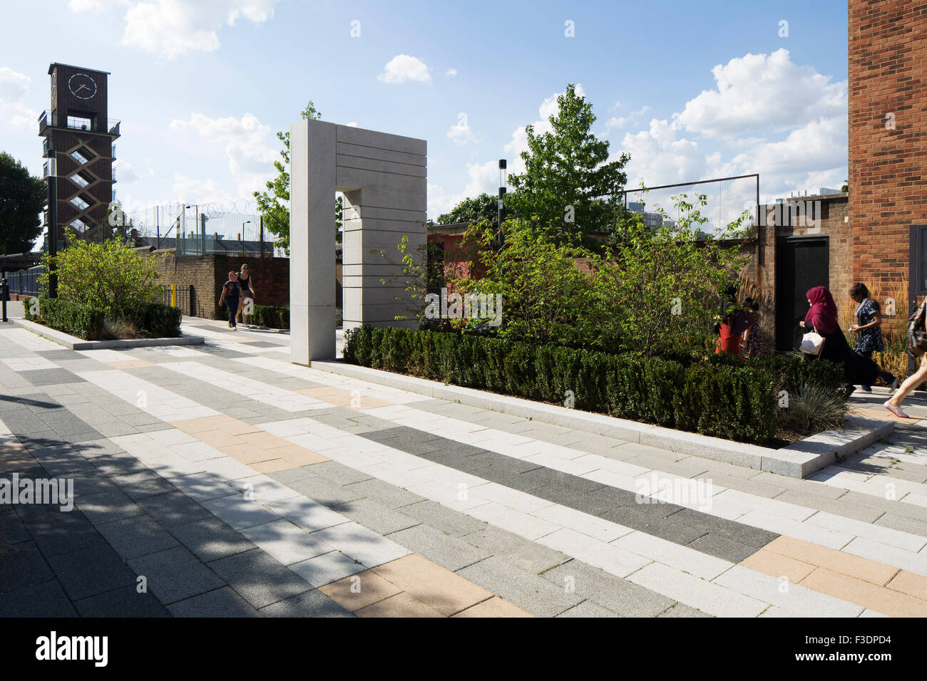 View of landscape architecture on the Brownfield Estate. Brownfield