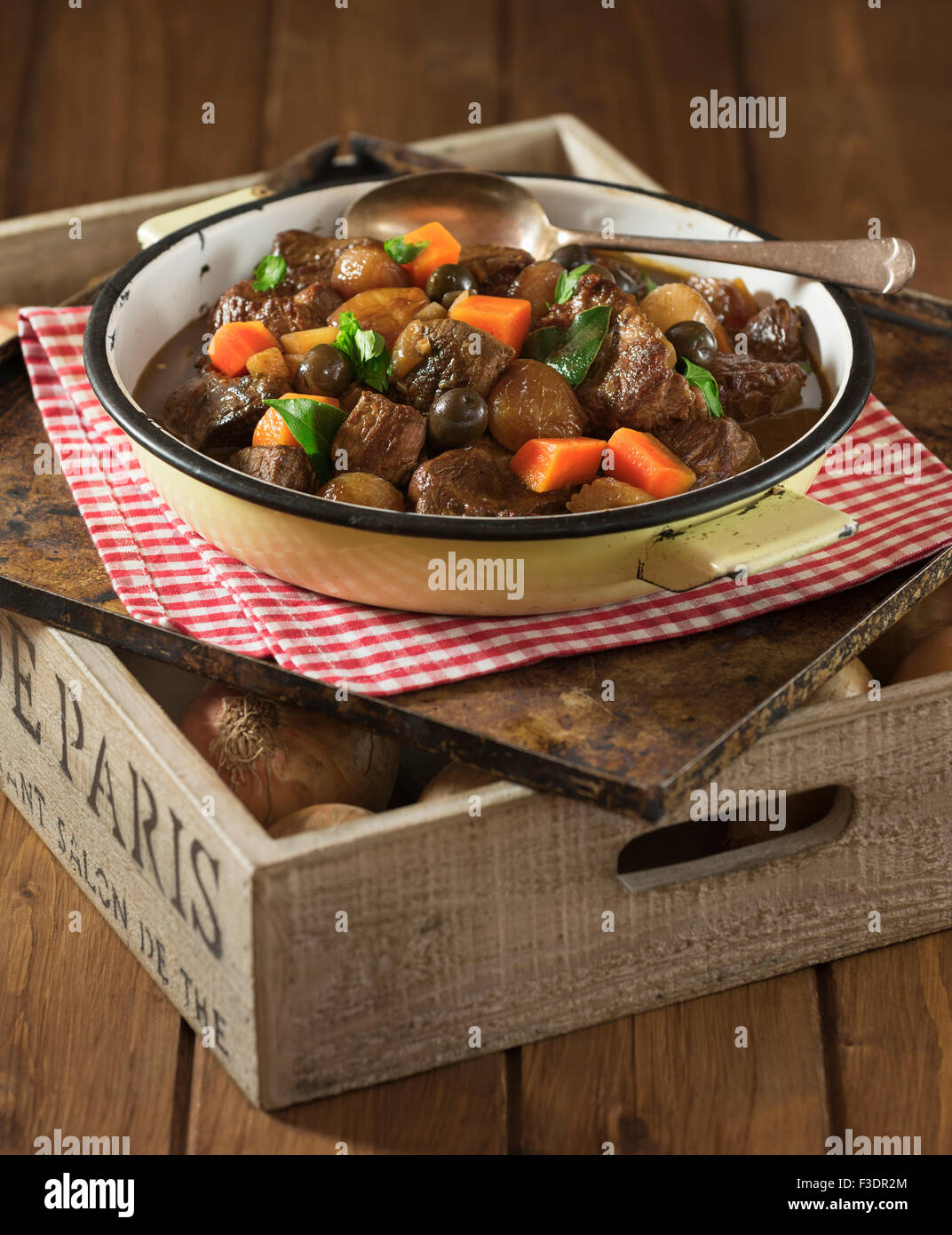 Daube de boeuf. French beef stew. France Food Stock Photo