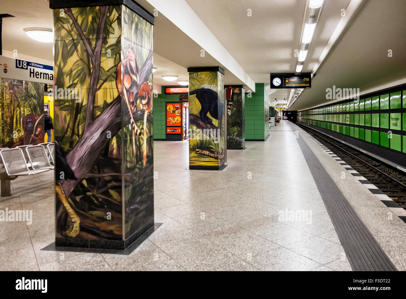Berlin Hermannstrasse Ubahn underground BVG railway station platform