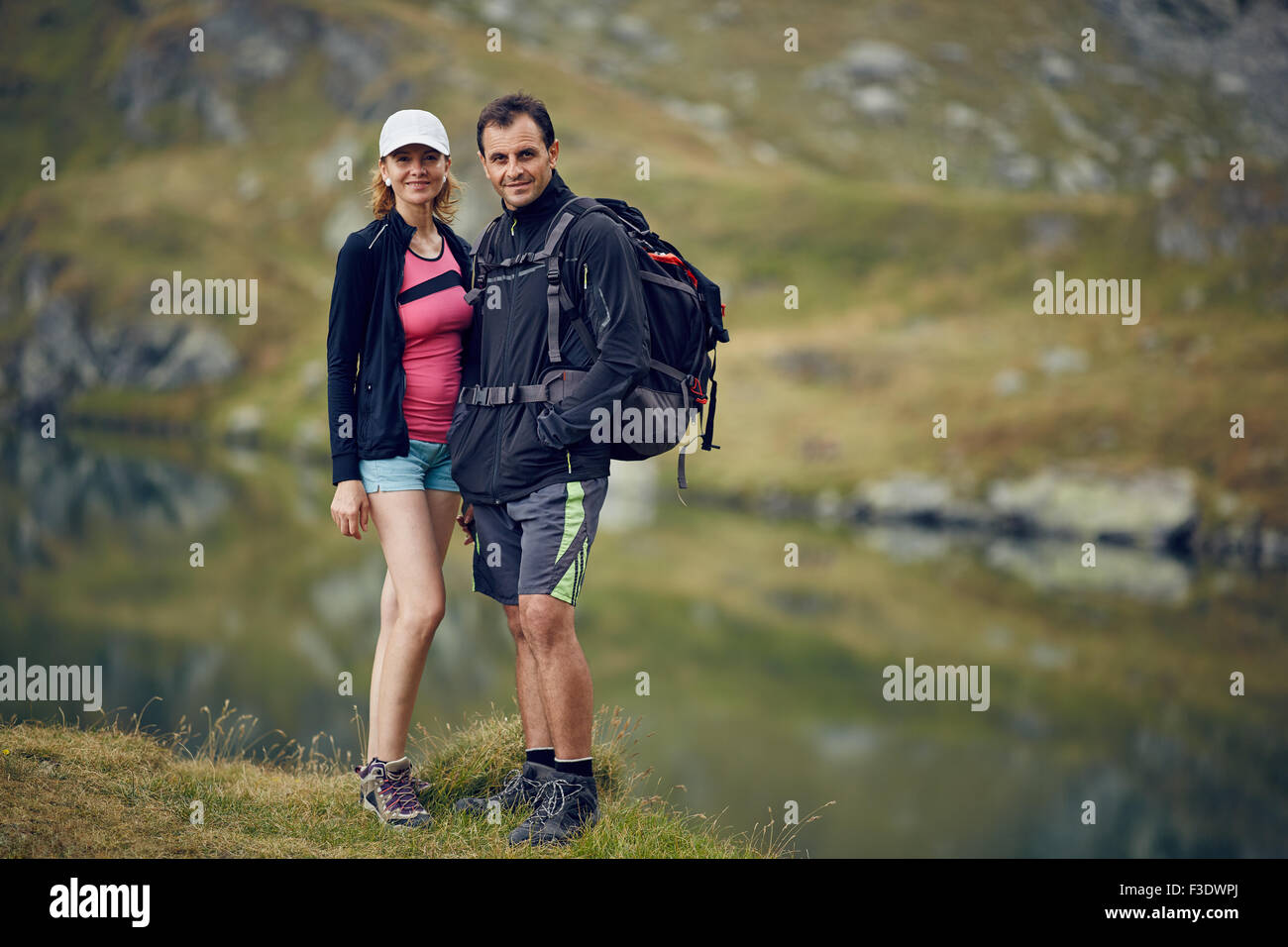 Hikers lake mountain backpack hi-res stock photography and images - Alamy