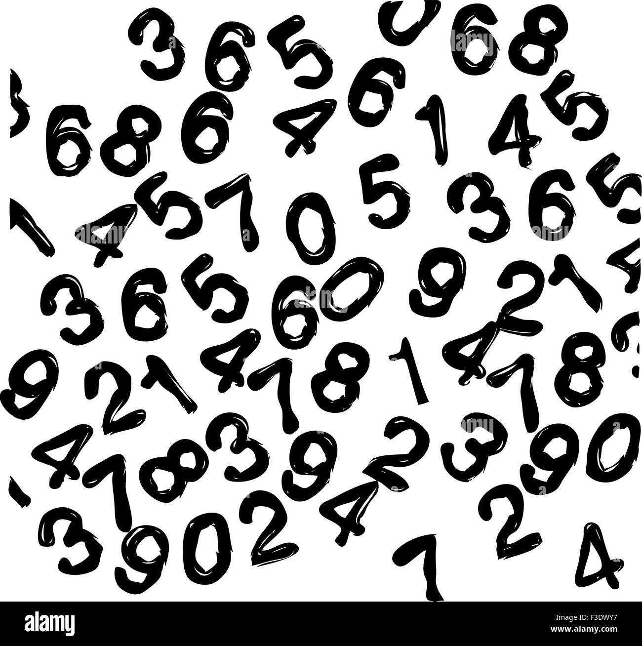 Simple black and white numbers background pattern Stock Vector