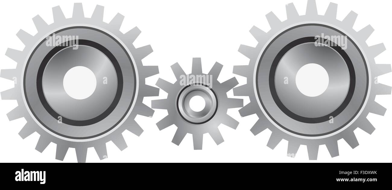 grey gearwheel mechanism Stock Vector