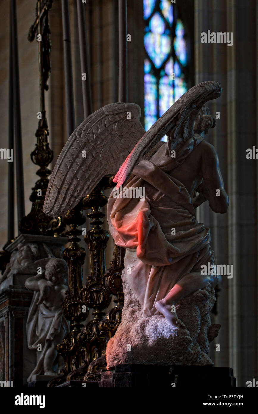 Statue of angel inside of church Stock Photo