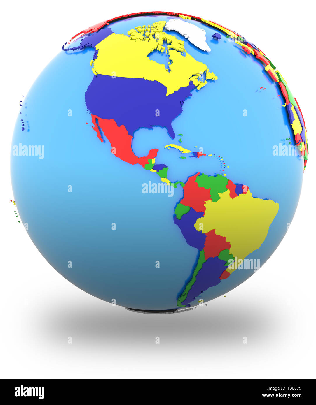 Political map of Americas with - Political Map Of Americas With Countries In Four Colours Isolated F3E079 
