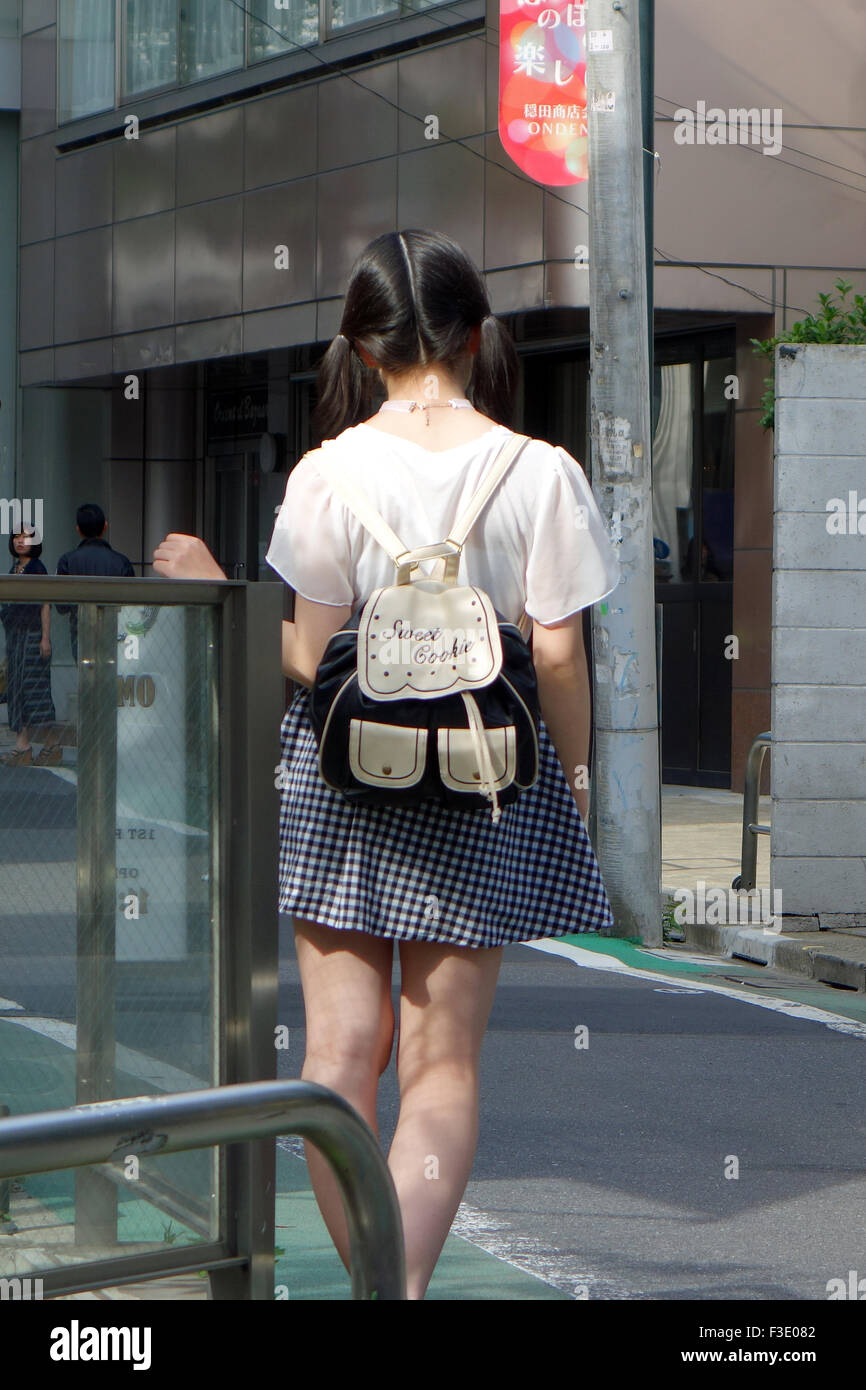 Japanese women wearing Lolita fashion in the Shibuya Ward of Tokyo, Japan. Stock Photo