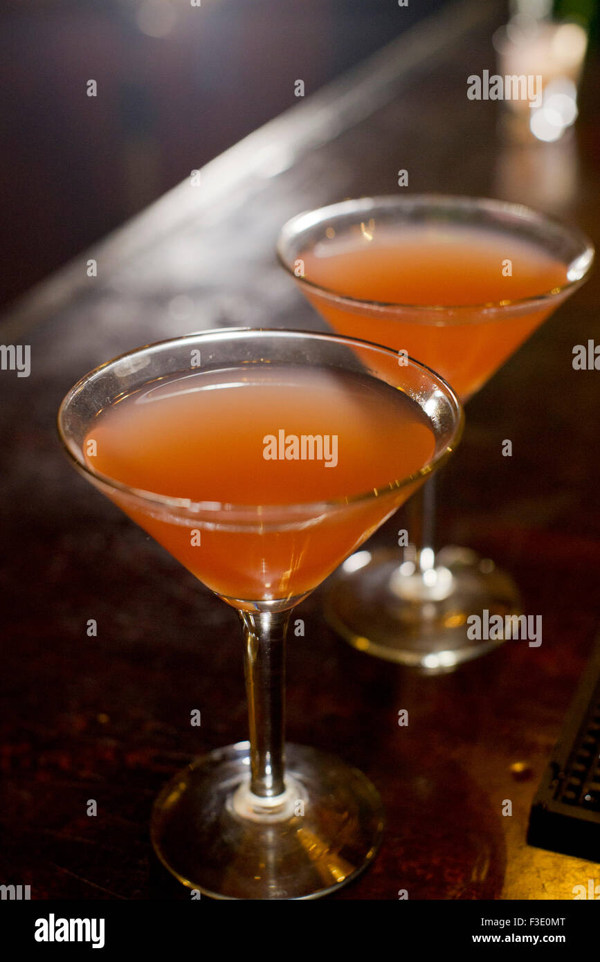 Cocktails in martini glasses Stock Photo Alamy