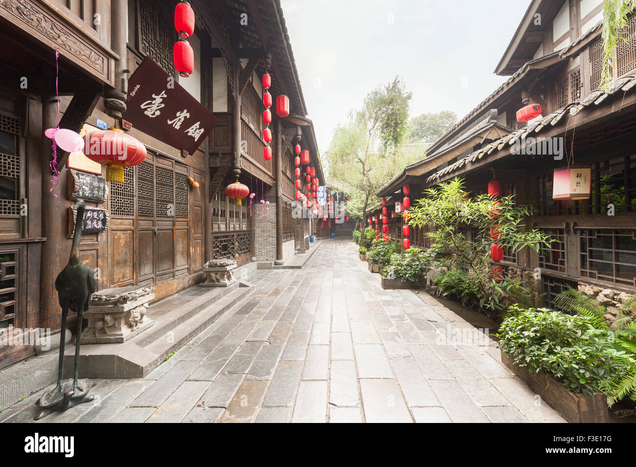 Chengdu, Sichuan Province, China - 22 August  2015: jinli ancient street in the morning Stock Photo