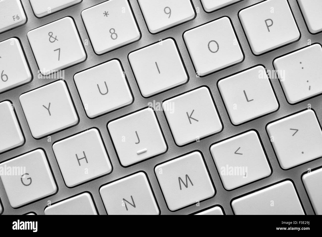 Keyboard of a notebook computer. White and black. Stock Photo