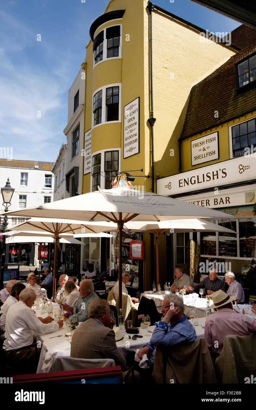 Brighton UK - 25 June 2015: English's fish and shellfish restaurant in The South Lanes, Brghton Stock Photo