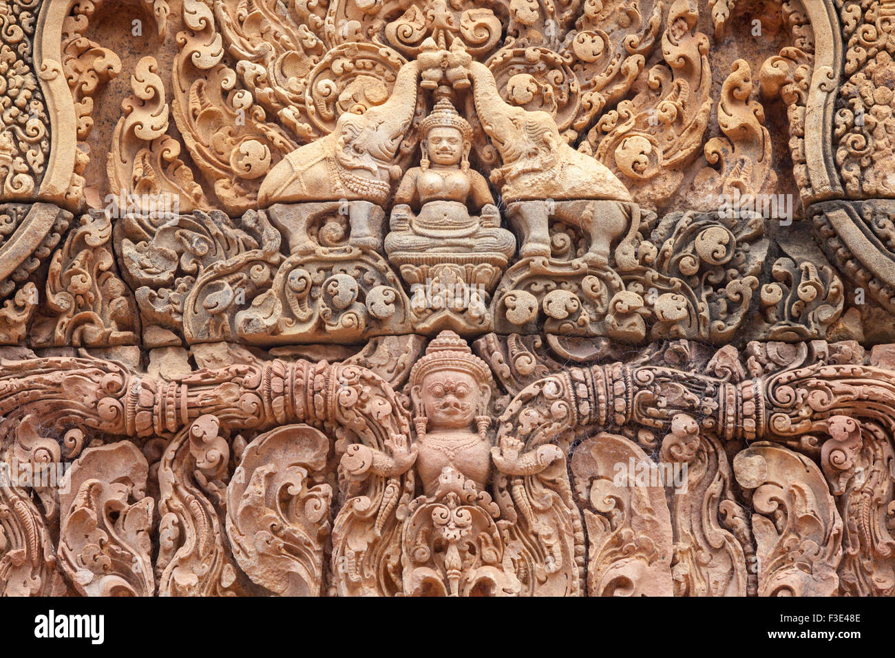Banteay Srey temple, known as the jewel of Khmer art, Angkor Historical Park, Siem Reap, Cambodia Stock Photo