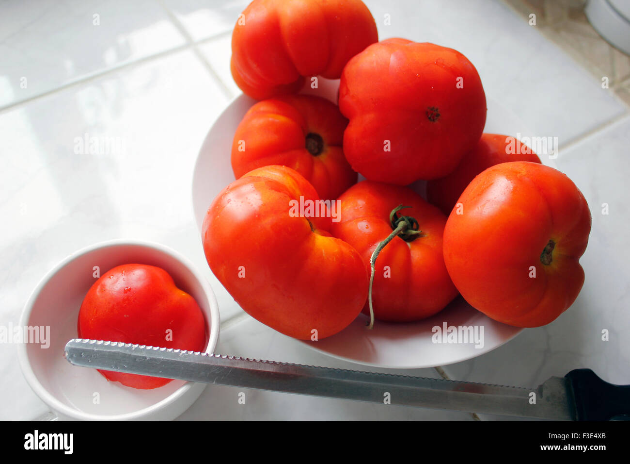 Tomatoes 'Marmande' (large beefsteak tomatoe) Stock Photo