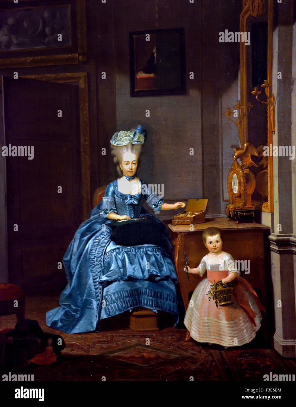 Susanna van Collen Mogge and her Daughter 1776 Hermanus Numan 1744 - 1820 Dutch Netherlands ( wife of Hendrick Muilman wealthy Banker Amsterdam ) Stock Photo