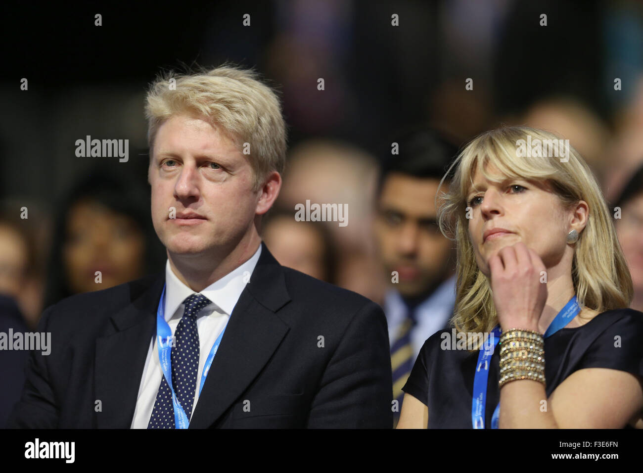 Manchester, UK. 6th October, 2015. Jo Johnson & Rachel Johnson Brother & Sister Of Boris Johnson Mp Conservative Party Conference 2015 Manchester Central, Manchester, England 06 October 2015 Listen To Brother Boris;S Speech At The Conservative Party Conference 2015 At Manchester Central, Manchester Credit:  Allstar Picture Library/Alamy Live News Stock Photo