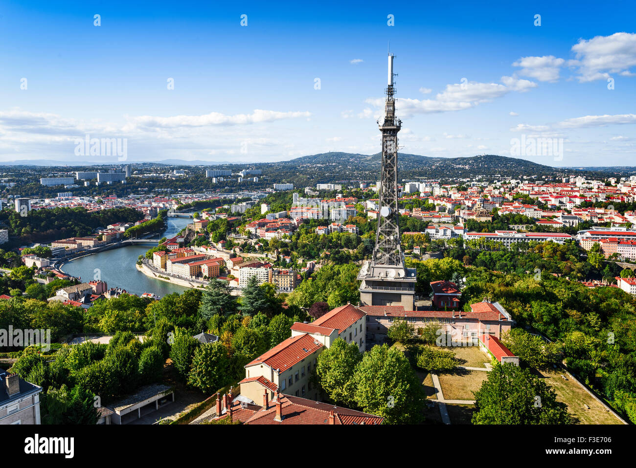 View of Lyon city from Fourviere, France Stock Photo - Alamy