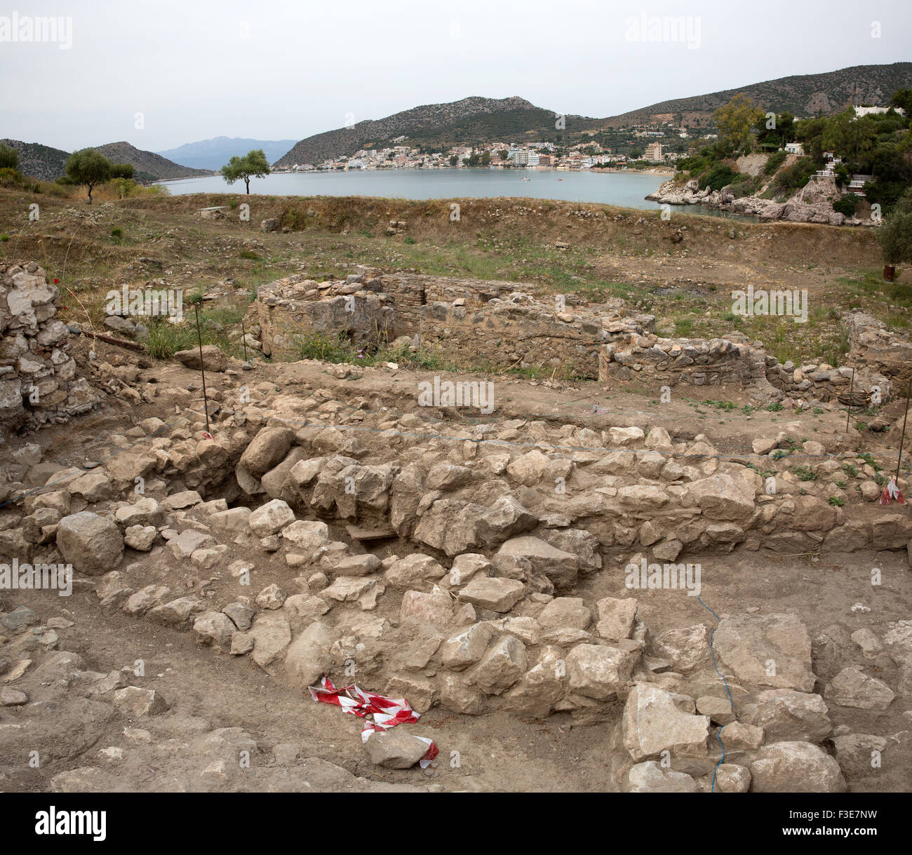 Archaeological site  of the ancient Lower City State of Asini in the Argolis Regional Unit of Greece Stock Photo