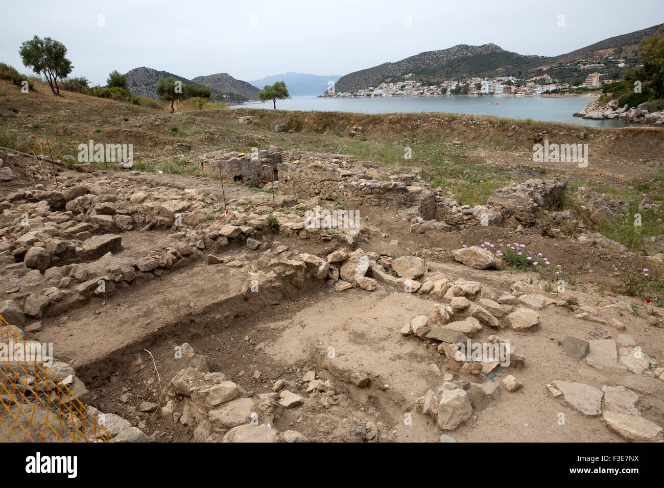 Archaeological site  of the ancient Lower City State of Asini in the Argolis Regional Unit in Greece. Stock Photo