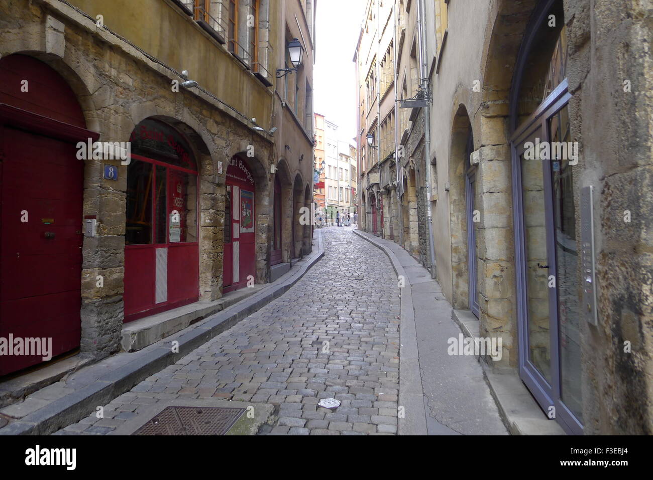 Alley in Vieux Lyon, France Stock Photo