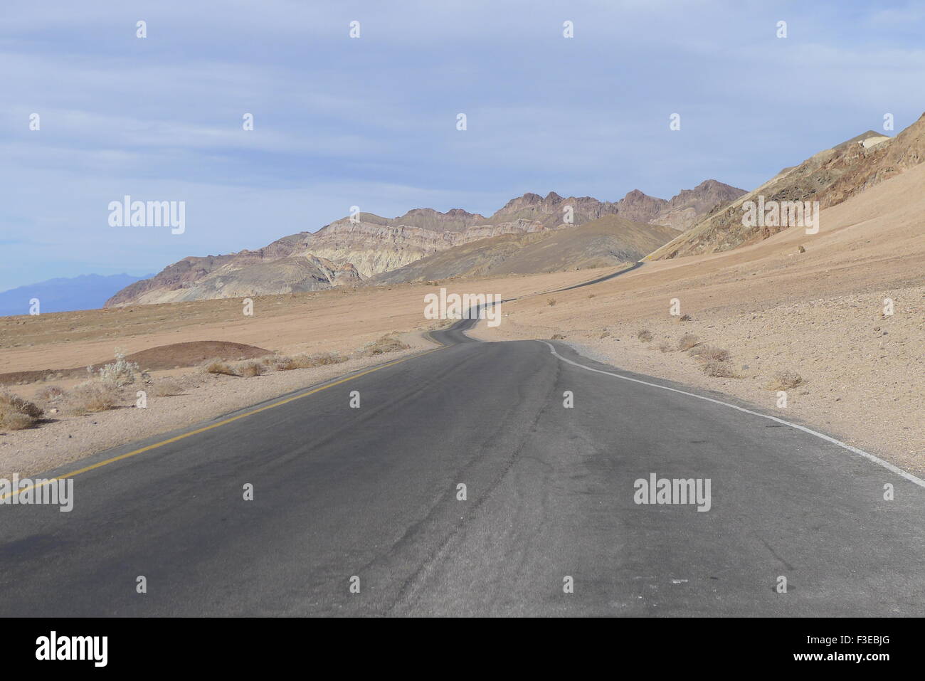 Zigzag Road on Death Valley National Park Stock Photo