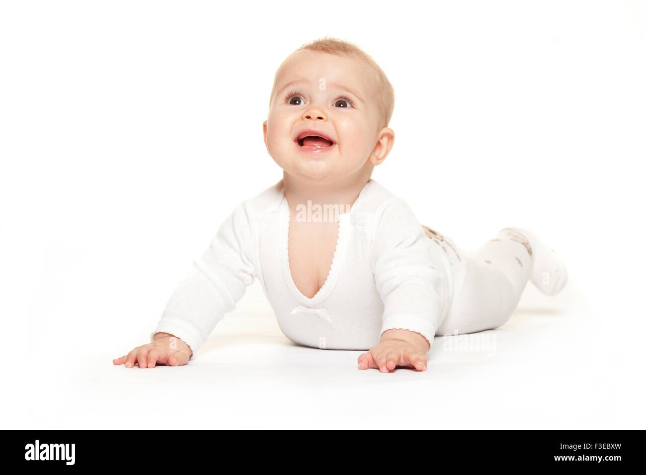 Baby girl isolated on white background Stock Photo - Alamy