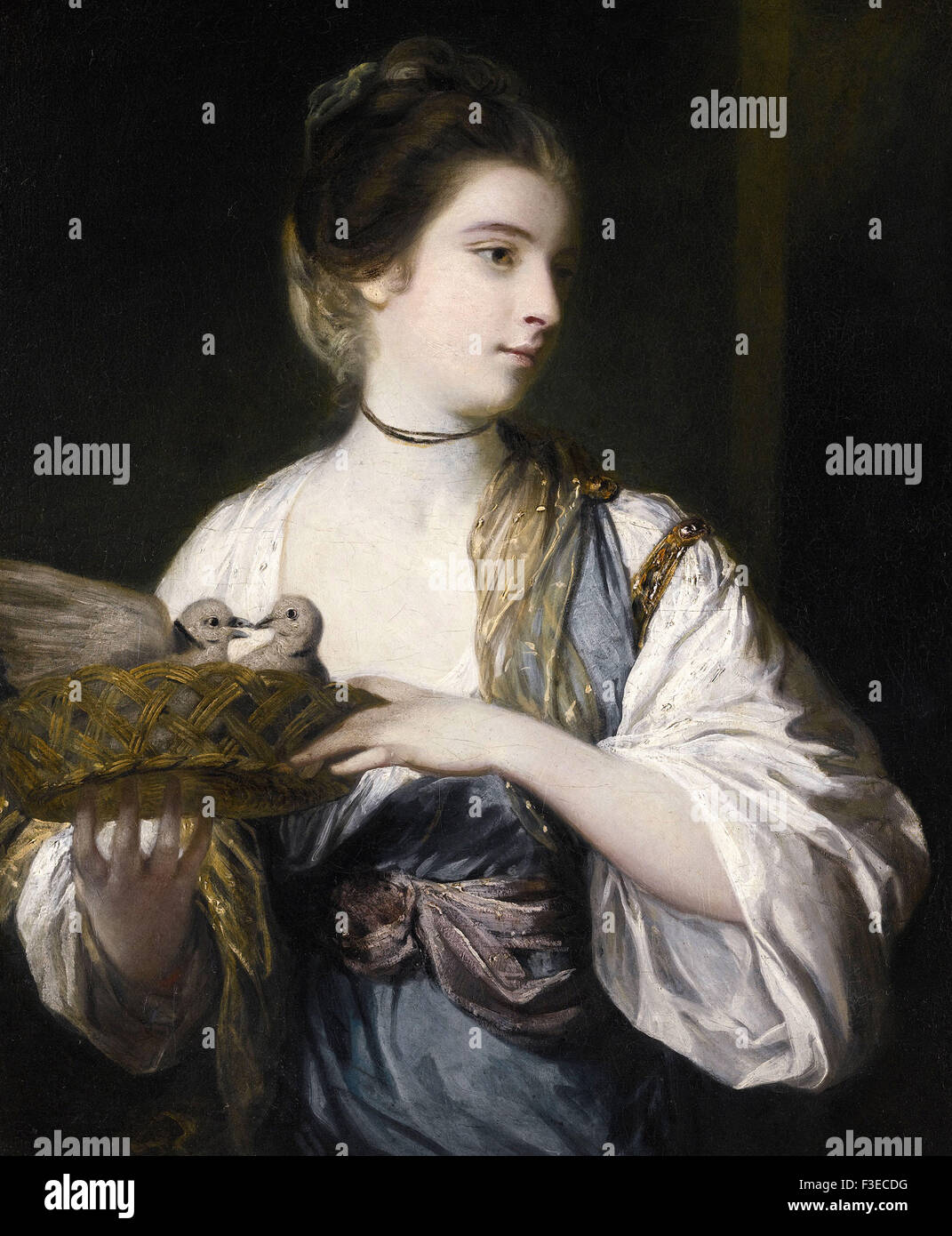 Sir Joshua Reynolds - Nancy Reynolds with Doves Stock Photo