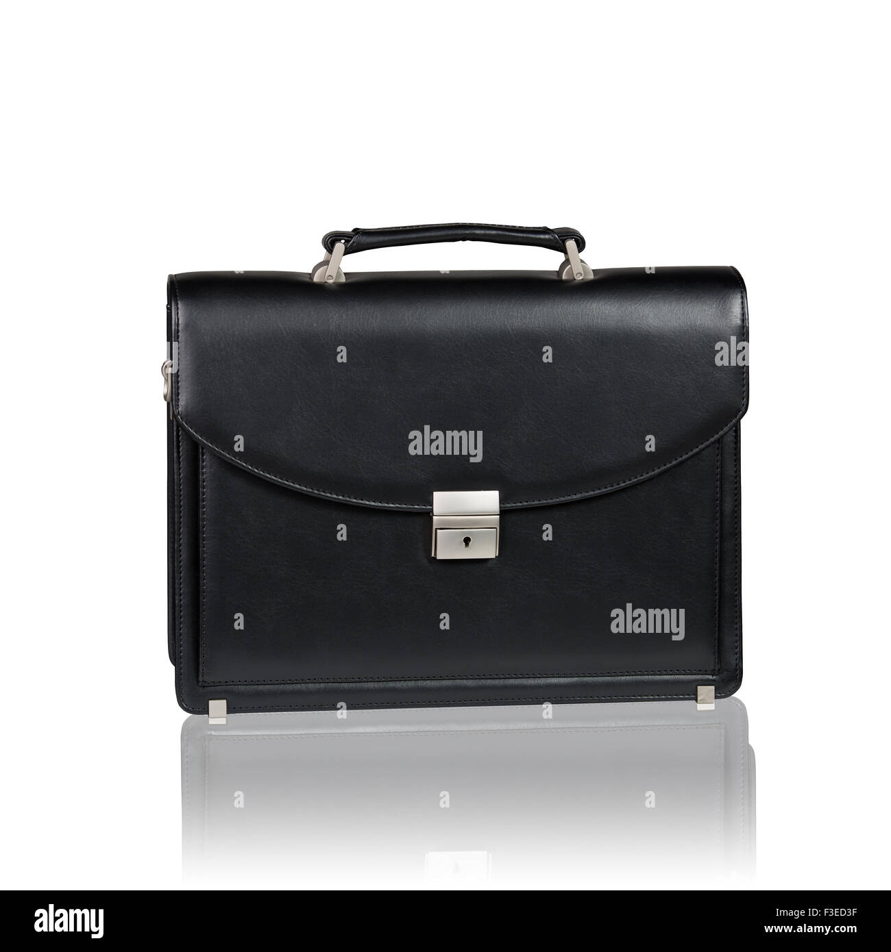 Black leather briefcase Stock Photo Alamy