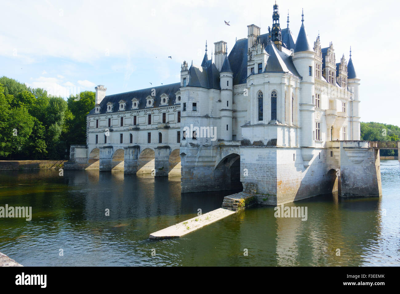 Chateau de Chenonceau on the river Cher in the Indre-et-Loire departement of France Stock Photo