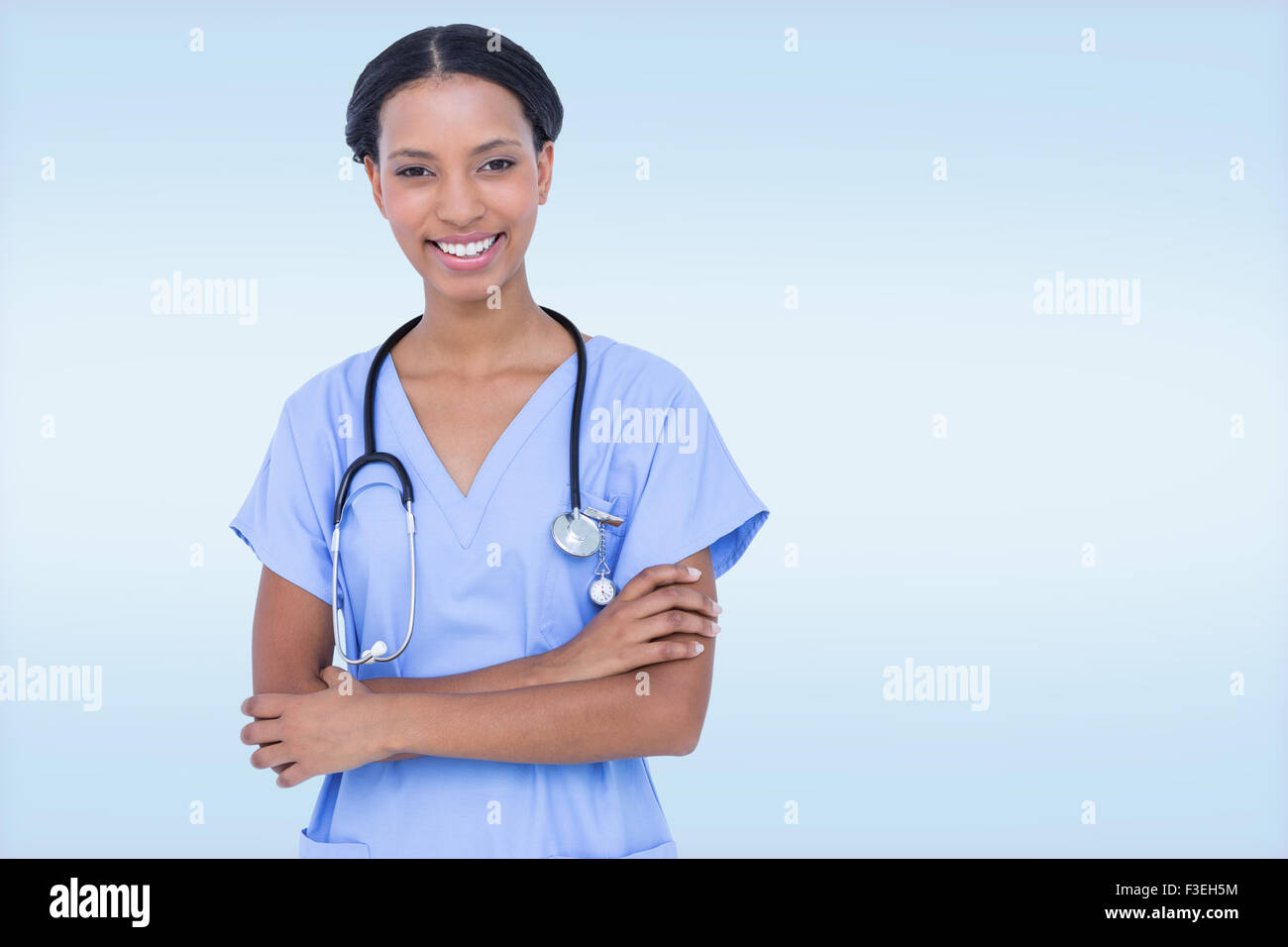 Composite image of portrait of smiling female surgeon Stock Photo - Alamy