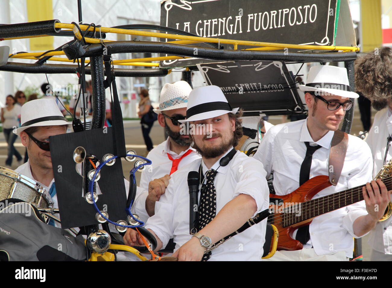 Street band in Milan, Italy Stock Photo