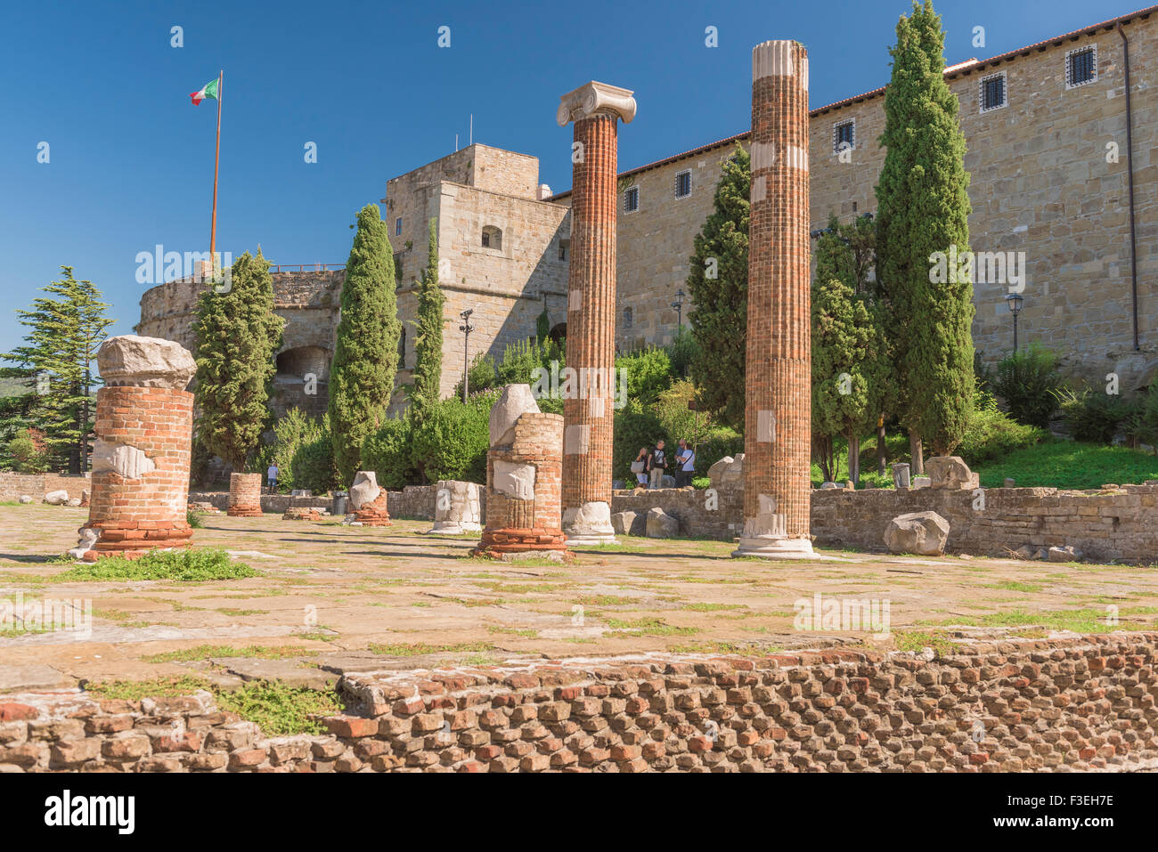 Trieste Roman Trieste Italy roman ruins, the Castello in Trieste with remains of the ...