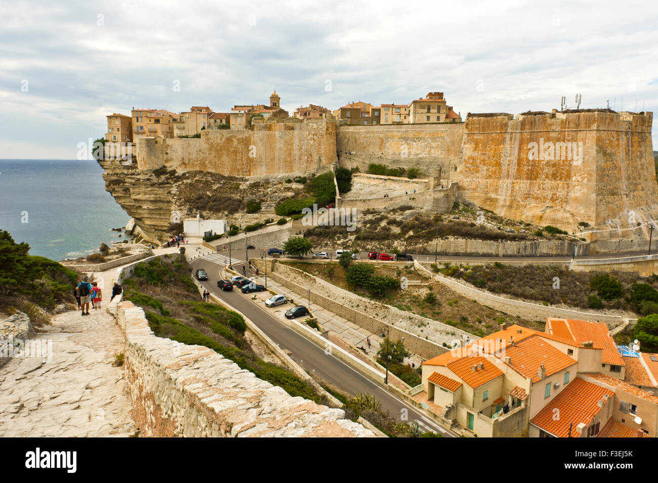 Houses and cliffs, Bonifacio, Corsica Stock Photo Alamy