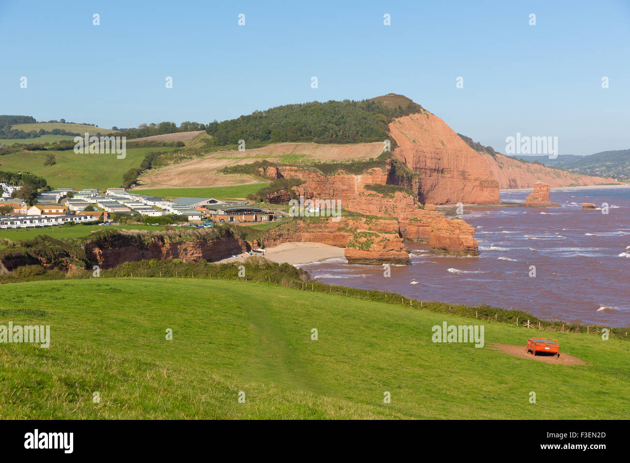 Ladram Bay Devon England UK located between Budleigh Salterton and Sidmouth and on the Jurassic Coast Stock Photo