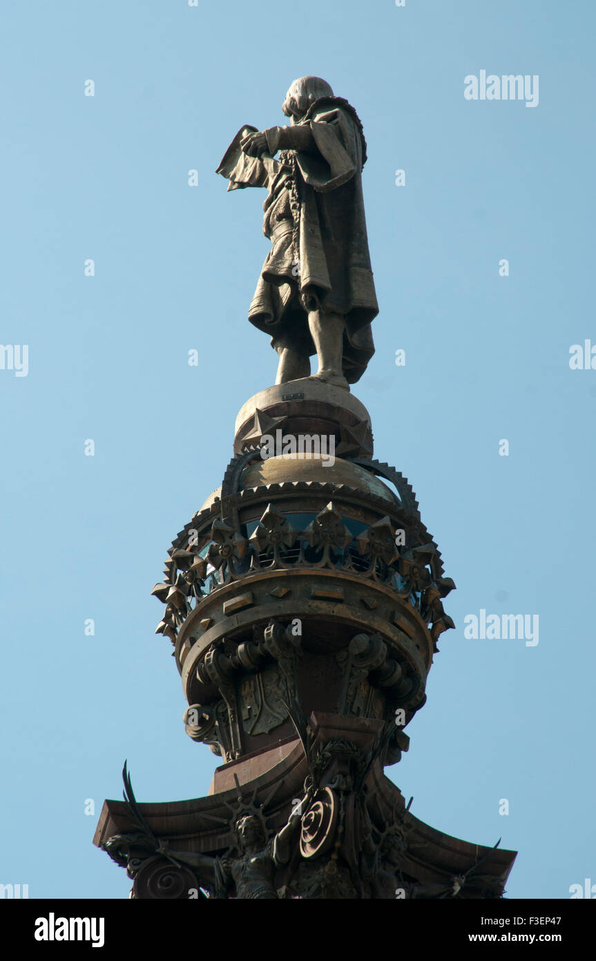 Marco Polo monument, Barcelona Stock Photo - Alamy