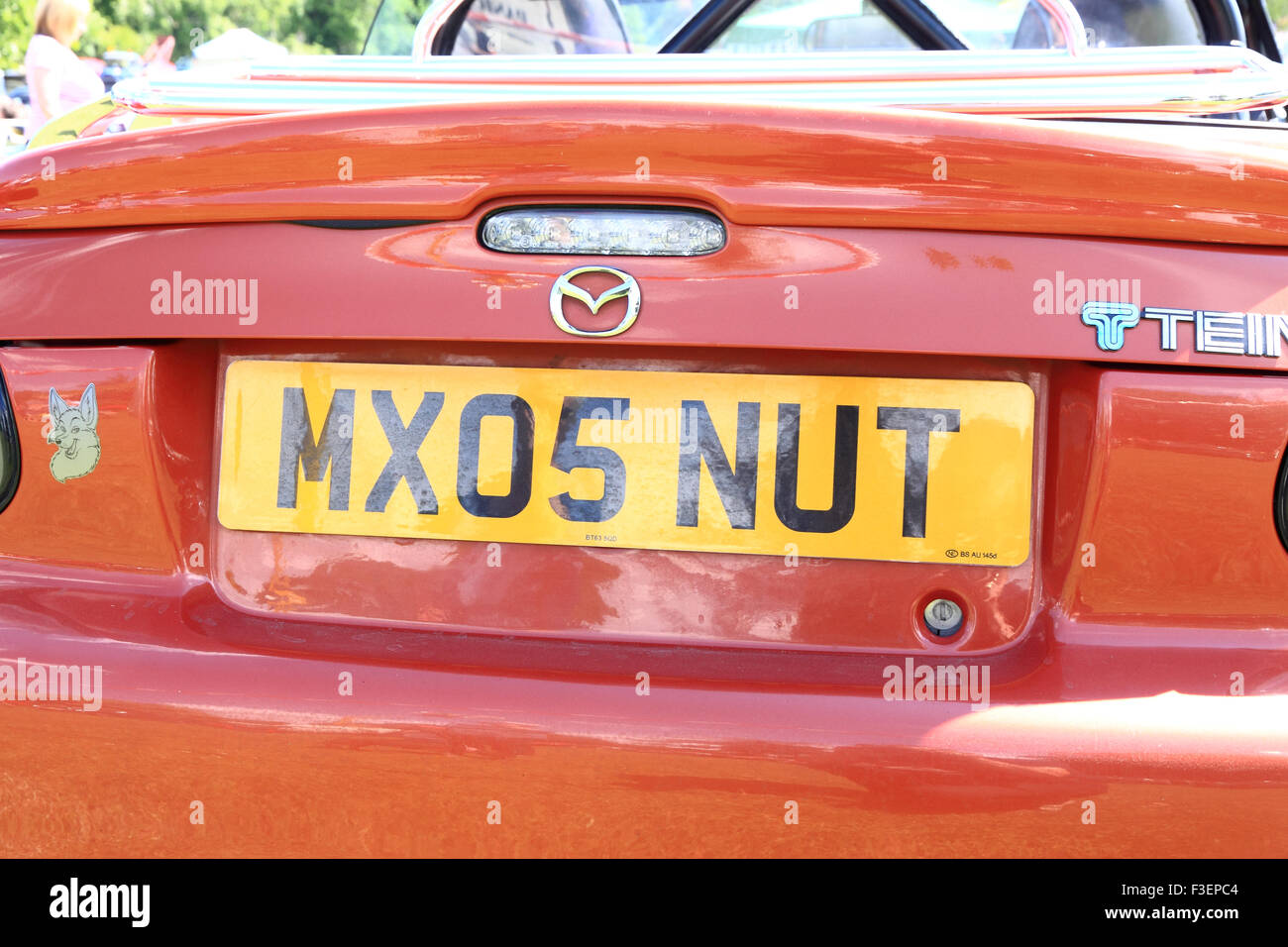 Mazda MX-5 with personalised registration number belonging to an MX-5 enthusiast, UK Stock Photo