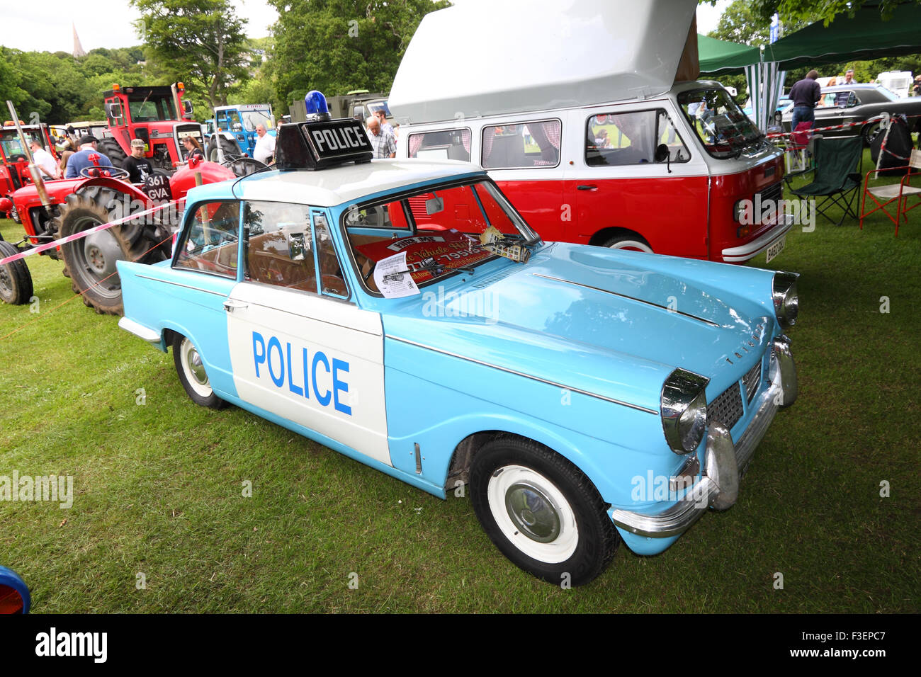 Triumph Herald police car at a classic car show in Kilbroney, Northern