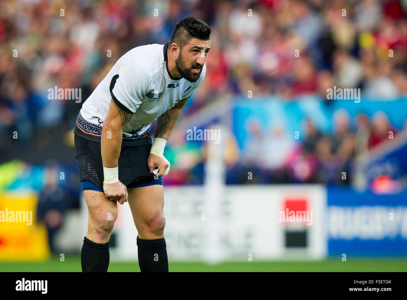 King Power Stadium, Leicester, UK. 6th October, 2015. Rugby World Cup. Canada versus Romania. Florin Vlaicu of Romania. Credit:  Graham Wilson / Pipeline Images/Alamy Live News Stock Photo