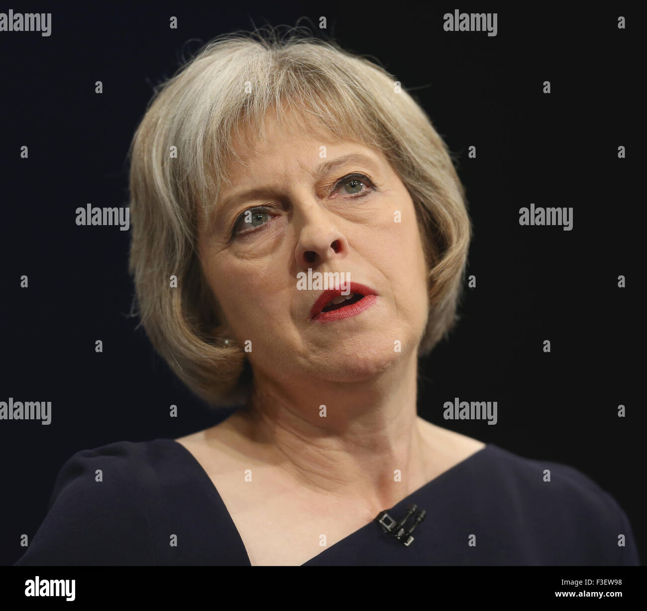 Manchester, UK. 6th October, 2015. Theresa May Mp Home Secretary Conservative Party Conference 2015 Manchester Central, Manchester, England 06 October 2015 Addresses The Conservative Party Conference 2015 At Manchester Central, Manchester Credit:  Allstar Picture Library/Alamy Live News Stock Photo