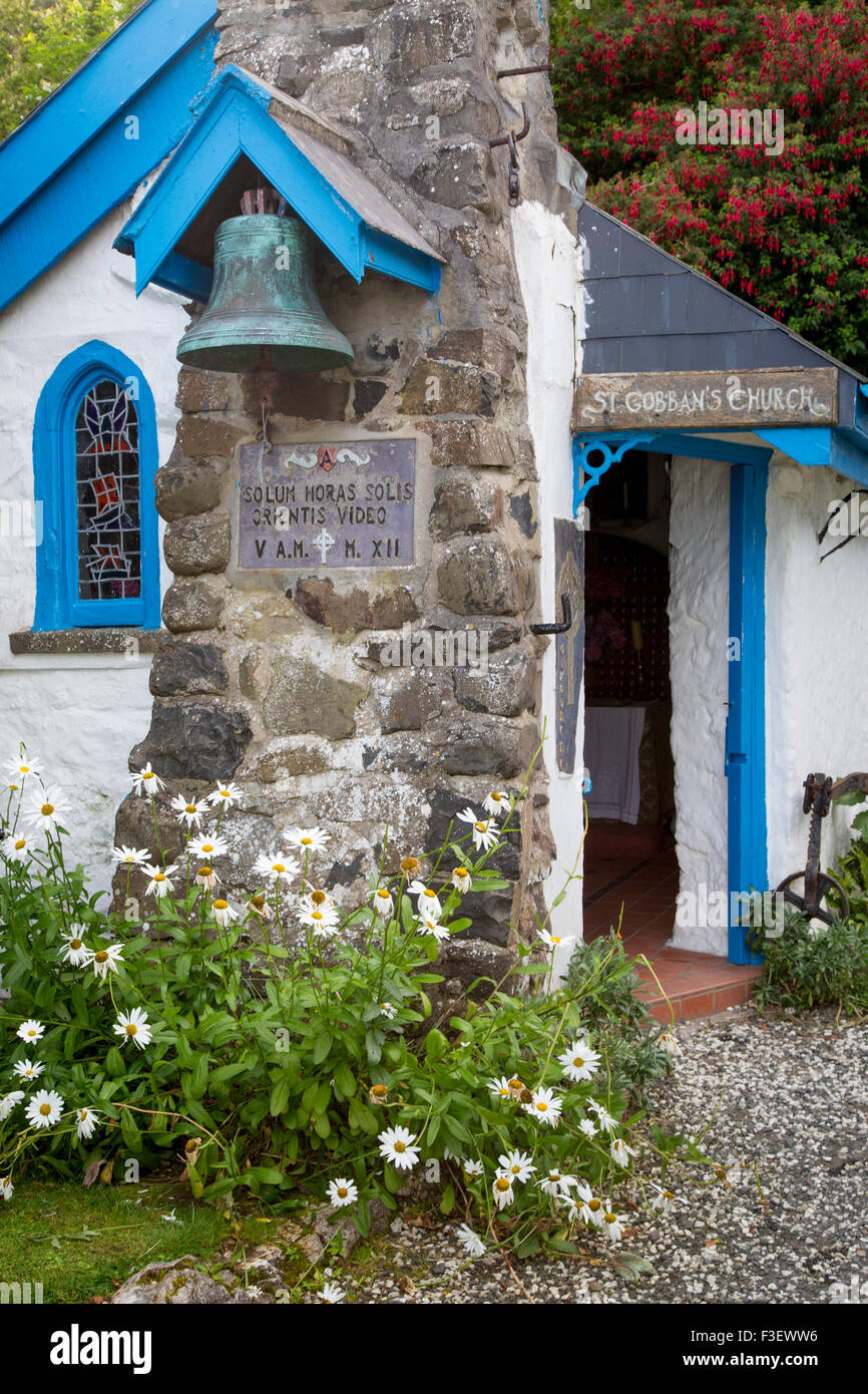 Tiny Saint Gobban's Church in Portbraddan, County Antrim, Northern Ireland, UK Stock Photo