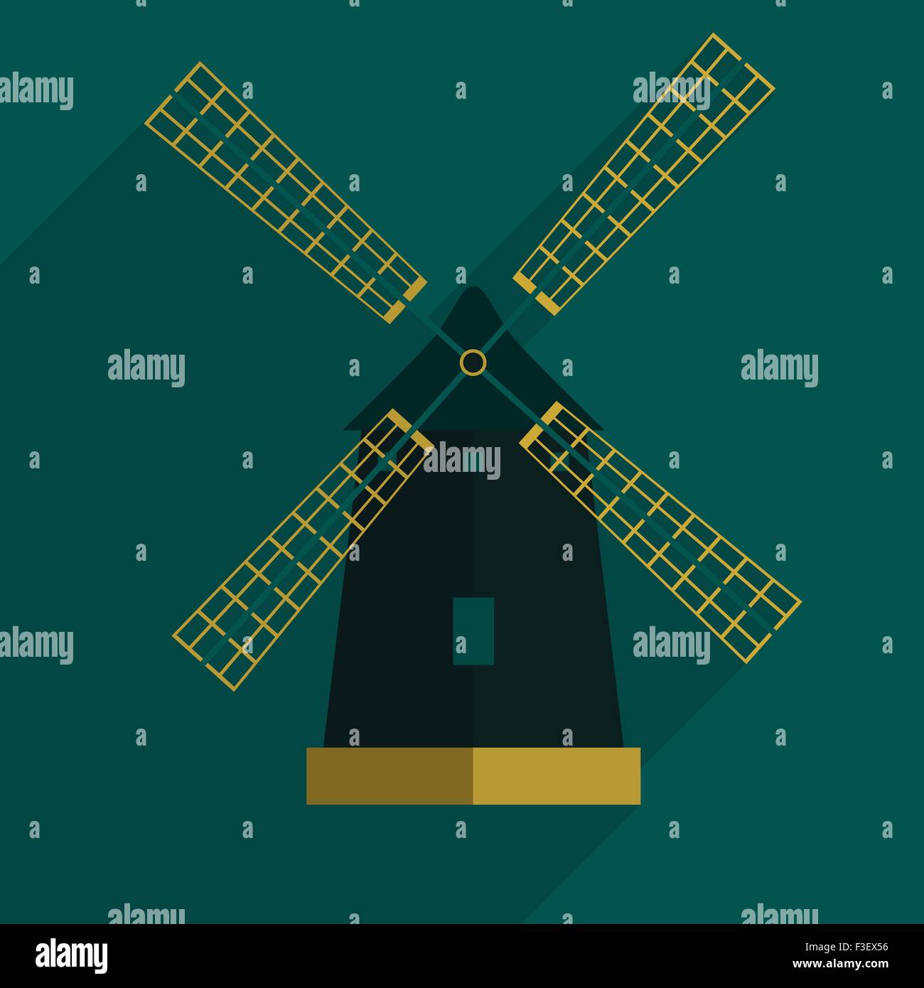 windmill flat icon with long shadow,eps10 Stock Vector Image & Art - Alamy