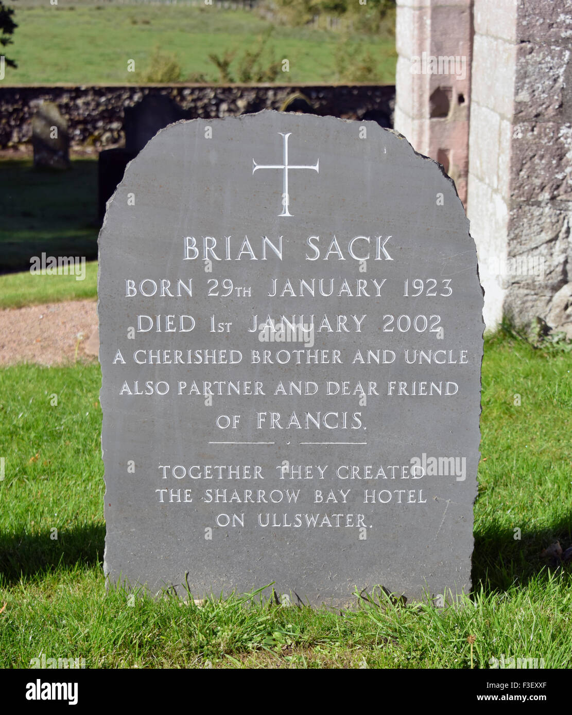 Gravestone of Brian Sack. Church of Saint Michael. Barton, Lake
