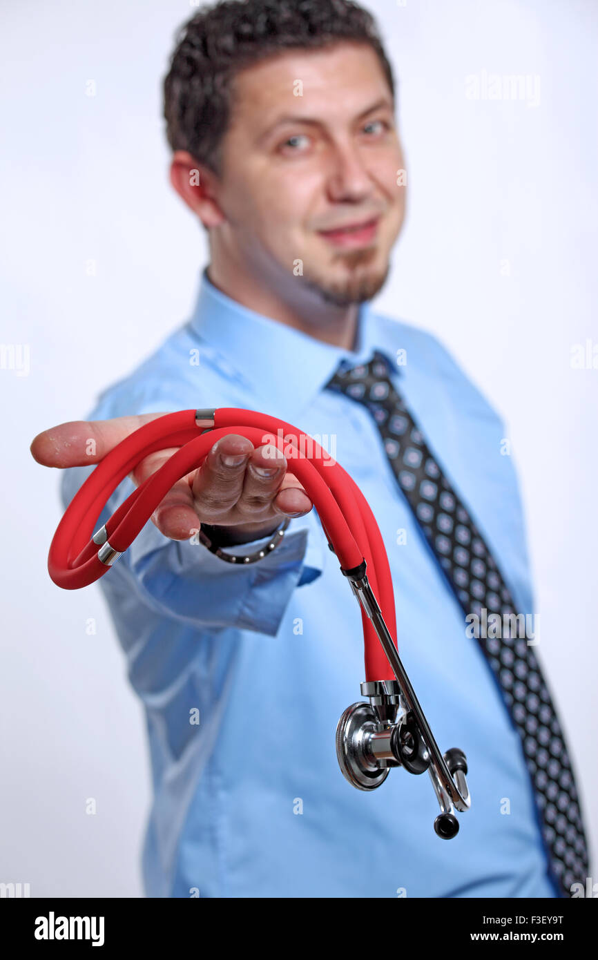 Stethoscope doctor hand showing hi-res stock photography and images - Alamy